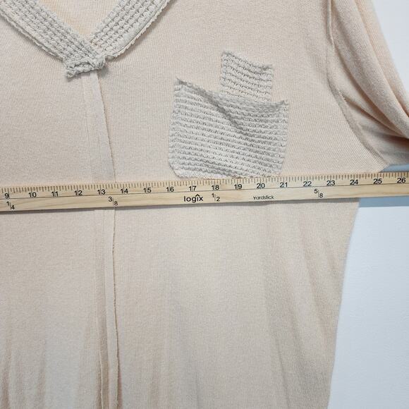 POL Cream Pullover Sweater Size 3XL Long Sleeve Seams V-neck Knit Trim Anthro - Picture 9 of 13